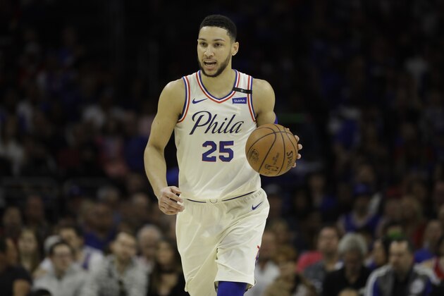 Philadelphia 76ers' Ben Simmons in action during Game 3 of an NBA basketball second-round playoff series against the Boston Celtics, Saturday, May 5, 2018, in Philadelphia. (AP Photo/Matt Slocum)