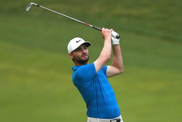 DUBLIN, OH - JUNE 01:  Kyle Stanley of the United States watches his second shot on the ninth hole during the second round of The Memorial Tournament Presented by Nationwide at Muirfield Village Golf Club on June 1, 2018 in Dublin, Ohio.  (Photo by Matt Sullivan/Getty Images)