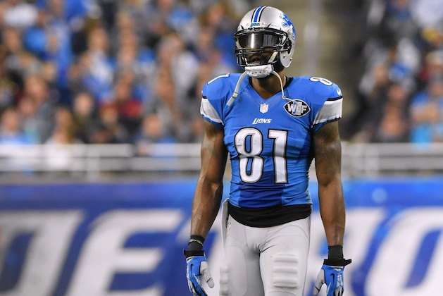 DETROIT, MI - DECEMBER 27:  Calvin Johnson #81 of the Detroit Lions looks on from the field during the game against the San Francisco 49ers at Ford Field on December 27, 2015 in Detroit, Michigan. The Lions defeated the 49ers 32-17.  (Photo by Mark Cunningham/Detroit Lions/Getty Images)