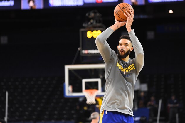 OAKLAND, CA - MAY 30: JaVale McGee of the Golden State Warriors does some drills during practice as part of the 2018 NBA Finals on MAY 30, 2018 at ORACLE Arena in Oakland, California. NOTE TO USER: User expressly acknowledges and agrees that, by downloading and or using this photograph, User is consenting to the terms and conditions of the Getty Images License Agreement. Mandatory Copyright Notice: Copyright 2018 NBAE (Photo by Noah Graham/NBAE via Getty Images)