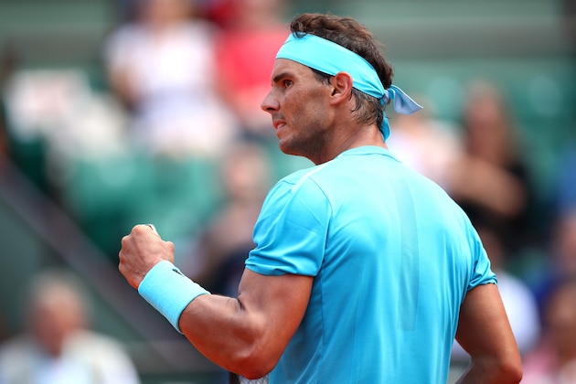 PARIS, FRANCE - JUNE 04: Rafael Nadal of Spain celebrates during the mens singles fourth round match against Maximilian Marterer of Germany during day nine of the 2018 French Open at Roland Garros on June 4, 2018 in Paris, France. (Photo by Clive Brunskill/Getty Images) PARIS, FRANCE - JUNE 04: Rafael Nadal of Spain celebrates during the mens singles fourth round match against Maximilian Marterer of Germany during day nine of the 2018 French Open at Roland Garros on June 4, 2018 in Paris, France. (Photo by Clive Brunskill/Getty Images)