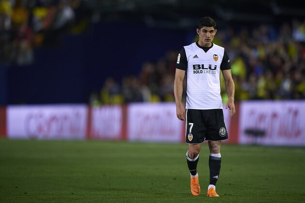 VILLARREAL, SPAIN - MAY 05:  Goncalo Guedes of Valencia reacts during the La Liga match between Villarreal and Valencia at Estadio de la Ceramica on May 5, 2018 in Villarreal, Spain.  (Photo by Quality Sport Images/Getty Images)