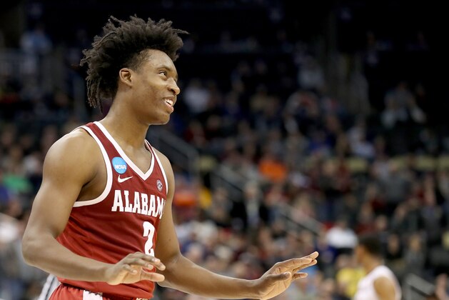 PITTSBURGH, PA - MARCH 15:  Collin Sexton #2 of the Alabama Crimson Tide reacts against the Virginia Tech Hokies during the second half of the game in the first round of the 2018 NCAA Men's Basketball Tournament at PPG PAINTS Arena on March 15, 2018 in Pittsburgh, Pennsylvania.  (Photo by Rob Carr/Getty Images)