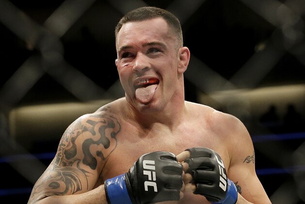 Colby Covington during a UFC Fight Night mixed martial arts fight against Bryan Barberena in Sacramento, Calif., Saturday, Dec. 17, 2016. (AP Photo/Jeff Chiu)