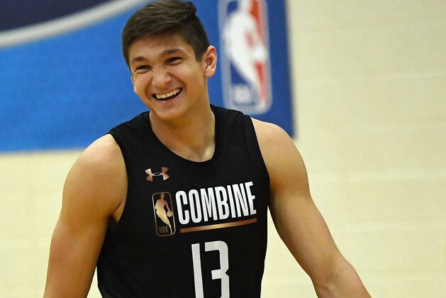 CHICAGO, IL - MAY 17:  Grayson Allen #13 participates in drills during Day One of the NBA Draft Combine at Quest MultiSport Complex on May 17, 2018 in Chicago, Illinois.  NOTE TO USER: User expressly acknowledges and agrees that, by downloading and or using this photograph, User is consenting to the terms and conditions of the Getty Images License Agreement.  (Photo by Stacy Revere/Getty Images)