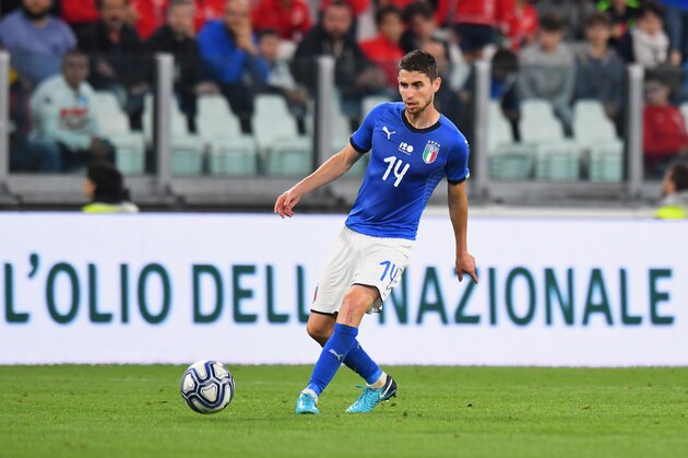 TURIN, ITALY - JUNE 04: Frello Filho Jorge Luiz Jorginho of Italy in action during the International Friendly match between Italy and Netherlands at Allianz Stadium on June 4, 2018 in Turin, Italy.  (Photo by Alessandro Sabattini/Getty Images)