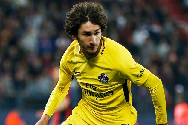 Yacine Adli runs with the ball during the French L1 football match between Caen (SMC) and Paris (PSG) on May 19, 2018, at the Michel d'Ornano stadium, in Caen, northwestern France. (Photo by CHARLY TRIBALLEAU / AFP)        (Photo credit should read CHARLY TRIBALLEAU/AFP/Getty Images)