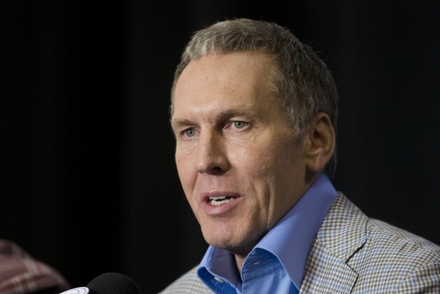 Philadelphia 76ers President Of Basketball Operations Bryan Colangelo speaks during a news conference in Philadelphia, Friday, June 24, 2016. (AP Photo/Matt Rourke)