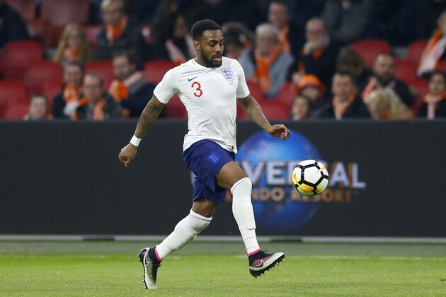 England's Danny Rose controls the ball during the international friendly soccer match between the Netherlands and England at the Amsterdam ArenA in Amsterdam, Netherlands, Friday, March 23, 2018. (AP Photo/Peter Dejong)