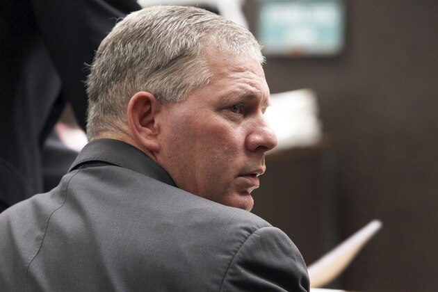 FILE - Former New York Mets outfielder Lenny Dykstra is seen during his sentencing for grand theft auto in the San Fernando Valley section of Los Angeles in this March 5, 2012 file photo. Dykstra pleaded guilty Friday July 13, 2012 and could face 20 years in prison for hiding and selling sports memorabilia and other items that were supposed to be part of his bankruptcy filing. (AP Photo/Nick Ut, File)