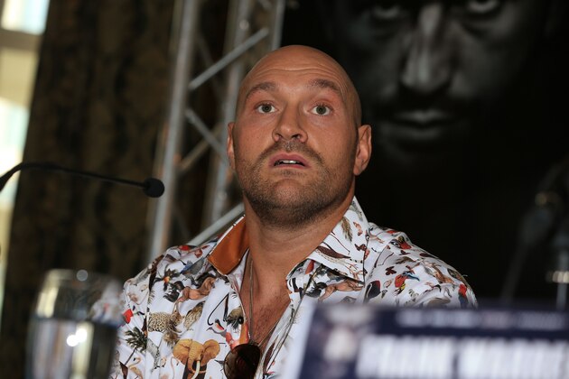 Former British heavyweight world boxing champion Tyson Fury speaks during his pre-fight press conference at the Midland Hotel in Manchester, north-west England on June 6, 2018. - Tyson Fury is set for his first bout in over two-and-a-half years on June 9, 2018, against Albanian boxer Sefer Seferi in Manchester. (Photo by Lindsey Parnaby / AFP)        (Photo credit should read LINDSEY PARNABY/AFP/Getty Images)