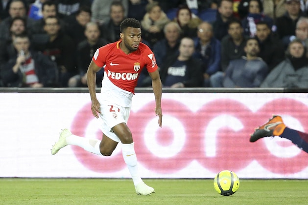 PARIS, FRANCE - APRIL 15: Thomas Lemar of Monaco during the Ligue 1 match between Paris Saint Germain (PSG) and AS Monaco (ASM) at Parc des Princes stadium on April 15, 2018 in Paris, . (Photo by Jean Catuffe/Getty Images)