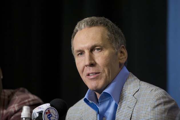 Philadelphia 76ers President Of Basketball Operations Bryan Colangelo speaks during a news conference in Philadelphia, Friday, June 24, 2016. (AP Photo/Matt Rourke)