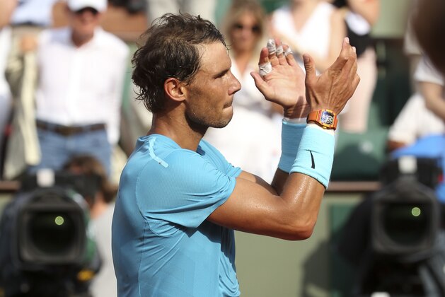PARIS, FRANCE - JUNE 8: Rafael Nadal of Spain celebrates his victory in semi-final during Day 13 of the 2018 French Open at Roland Garros stadium on June 8, 2018 in Paris, France. (Photo by Jean Catuffe/Getty Images)