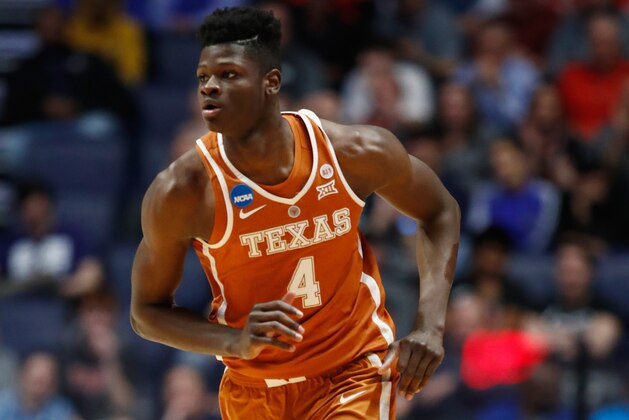 NASHVILLE, TN - MARCH 16:  Mohamed Bamba #4 of the Texas Longhorns looks on against the Nevada Wolf Pack during the game in the first round of the 2018 NCAA Men's Basketball Tournament at Bridgestone Arena on March 16, 2018 in Nashville, Tennessee.  (Photo by Andy Lyons/Getty Images)