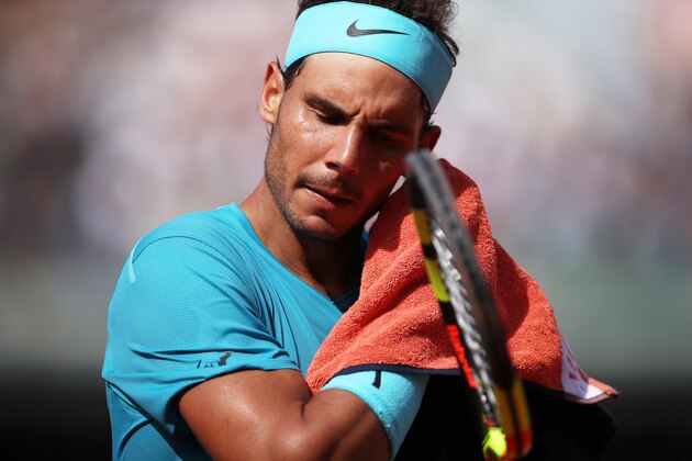 PARIS, FRANCE - JUNE 08:  Rafael Nadal of Spain is seen during his Men's Singles Semi Final match against Juan Martin del Potro of Argentina during day thirteen of the 2018 French Open at Roland Garros on June 8, 2018 in Paris, France.  (Photo by Ian MacNicol/Getty Images)