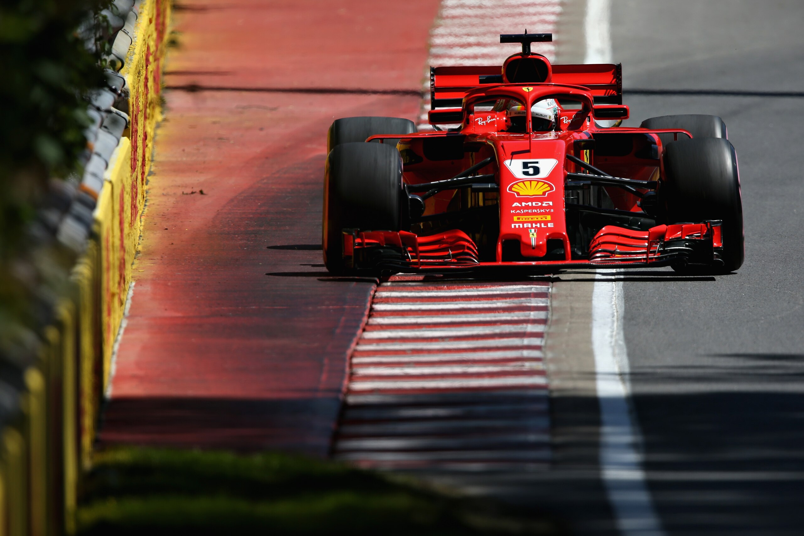 MONTREAL, QC - JUNE 09: Sebastian Vettel of Germany driving the (5) Scuderia Ferrari SF71H on track during qualifying for the Canadian Formula One Grand Prix at Circuit Gilles Villeneuve on June 9, 2018 in Montreal, Canada.  (Photo by Charles Coates/Getty Images)