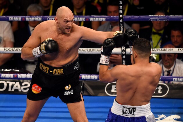 MANCHESTER, ENGLAND - JUNE 09:  Tyson Fury takes on Sefer Seferi during there heavyweight contest at Manchester Arena on June 9, 2018 in Manchester, England.  (Photo by Nathan Stirk/Getty Images)
