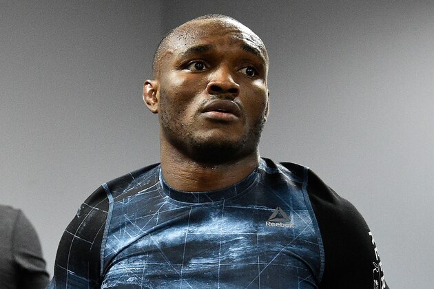 SANTIAGO, CHILE - MAY 19:  Kamaru Usman of Nigeria warms up backstage prior to his bout against Demian Maia of Brazil during the UFC Fight Night event at Movistar Arena on May 19, 2018 in Santiago, Chile. (Photo by Mike Roach/Zuffa LLC/Zuffa LLC via Getty Images)