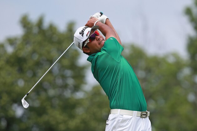 DUBLIN, OH - JUNE 02:  Hideki Matsuyama of Japan watches his tee shot on the third hole during the third round of The Memorial Tournament Presented by Nationwide at Muirfield Village Golf Club on June 2, 2018 in Dublin, Ohio.  (Photo by Matt Sullivan/Getty Images)