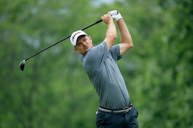 DUBLIN, OH - JUNE 03:  Justin Rose of England watches his tee shot on the fifth during the final round of The Memorial Tournament Presented by Nationwide at Muirfield Village Golf Club on June 3, 2018 in Dublin, Ohio.  (Photo by Andy Lyons/Getty Images)