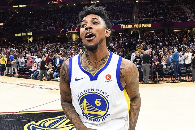 CLEVELAND, OH - JUNE 8: Nick Young #6 of the Golden State Warriors is seen after the game against the Cleveland Cavaliers during Game Four of the 2018 NBA Finals on June 8, 2018 at Quicken Loans Arena in Cleveland, Ohio. NOTE TO USER: User expressly acknowledges and agrees that, by downloading and or using this Photograph, user is consenting to the terms and conditions of the Getty Images License Agreement. Mandatory Copyright Notice: Copyright 2018 NBAE (Photo by Andrew D. Bernstein/NBAE via Getty Images) CLEVELAND, OH - JUNE 8: Nick Young #6 of the Golden State Warriors is seen after the game against the Cleveland Cavaliers during Game Four of the 2018 NBA Finals on June 8, 2018 at Quicken Loans Arena in Cleveland, Ohio. NOTE TO USER: User expressly acknowledges and agrees that, by downloading and or using this Photograph, user is consenting to the terms and conditions of the Getty Images License Agreement. Mandatory Copyright Notice: Copyright 2018 NBAE (Photo by Andrew D. Bernstein/NBAE via Getty Images)