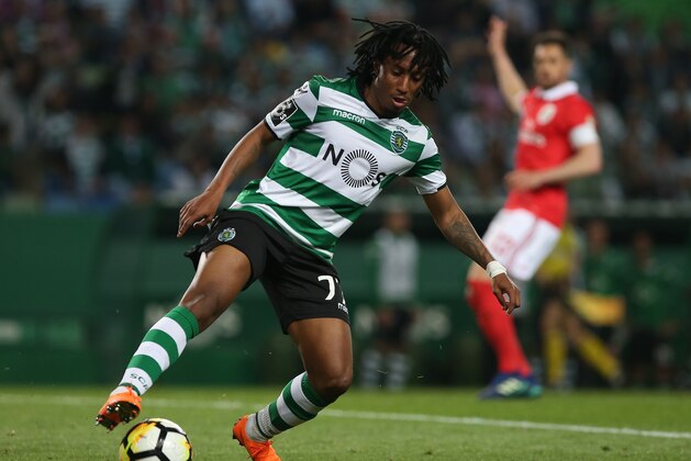 LISBON, PORTUGAL - MAY 5: Sporting CP forward Gelson Martins from Portugal in action during the Primeira Liga match between Sporting CP and SL Benfica at Estadio Jose Alvalade on May 5, 2018 in Lisbon, Portugal.  (Photo by Gualter Fatia/Getty Images)