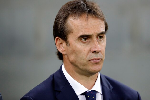KRASNODAR, RUSSIA - JUNE 09: Head coach Julen Lopetegui of Spain looks on prior to the friendly match between Spain and Tunisia at Krasnodar's stadium on June 9, 2018 in Krasnodar, Russia. (Photo by TF-Images/Getty Images)