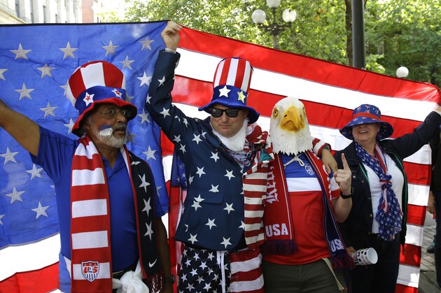 United States supporters take part in the traditional