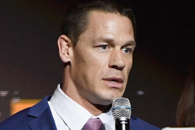 LAS VEGAS, NV - APRIL 25:  Actor John Cena speaks onstage during the CinemaCon 2018 Paramount Pictures Presentation Highlighting Its Summer of 2018 and Beyond at The Colosseum at Caesars Palace during CinemaCon, the official convention of the National Association of Theatre Owners, on April 25, 2018 in Las Vegas, Nevada.  (Photo by Ethan Miller/Getty Images for CinemaCon)