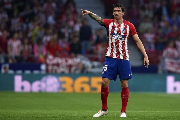 MADRID, SPAIN - APRIL 22:  Stefan Savic of Atletico Madrid reacts during the La Liga match between Atletico Madrid and Real Betis at Wanda Metropolitano Stadium on April 22, 2018 in Madrid, Spain.  (Photo by Quality Sport Images/Getty Images)