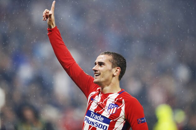 LYON, FRANCE - MAY 16:Antoine Griezmann of Athletico Madrid celebrates after he scores his second goal during the UEFA Europa League Final between Olympique de Marseille and Club Atletico de Madrid at Stade de Lyon on May 16, 2018 in Lyon, France. (Photo by Ian MacNicol/Getty Images)