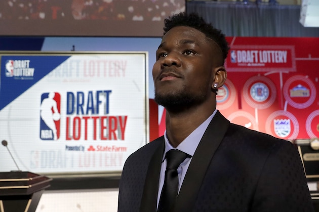 Arizona's DeAndre Ayton poses for a portrait before the NBA basketball draft lottery Tuesday, May 15, 2018, in Chicago. (AP Photo/Charles Rex Arbogast)