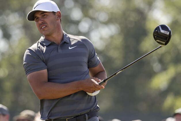 Brooks Koepka plays his shot from the ninth tee during the final round of the U.S. Open Golf Championship, Sunday, June 17, 2018, in Southampton, N.Y. (AP Photo/Julio Cortez)