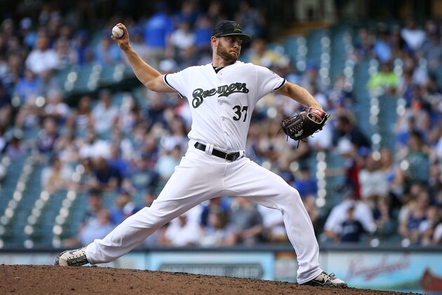 MILWAUKEE, WI - MAY 26:  Adrian Houser #37 of the Milwaukee Brewers pitches in the ninth inning against the New York Mets at Miller Park on May 26, 2018 in Milwaukee, Wisconsin.  (Photo by Dylan Buell/Getty Images)