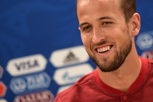 England's forward Harry Kane talks during a press conference in Volgograd on June 17, 2018, on the eve of the Russia 2018 World Cup Group G football match between Tunisia and England. (Photo by NICOLAS ASFOURI / AFP)        (Photo credit should read NICOLAS ASFOURI/AFP/Getty Images)