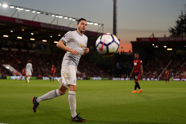 BOURNEMOUTH, ENGLAND - APRIL 18: Matteo Darmian of Manchester United during the Premier League match between AFC Bournemouth and Manchester United at Vitality Stadium on April 18, 2018 in Bournemouth, England. (Photo by Catherine Ivill/Getty Images)