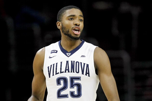 Villanova guard Mikal Bridges (25) in action during an NCAA college basketball game against Providence, Tuesday, Jan. 23, 2018, in Philadelphia. (AP Photo/Laurence Kesterson) Villanova guard Mikal Bridges (25) in action during an NCAA college basketball game against Providence, Tuesday, Jan. 23, 2018, in Philadelphia. (AP Photo/Laurence Kesterson)