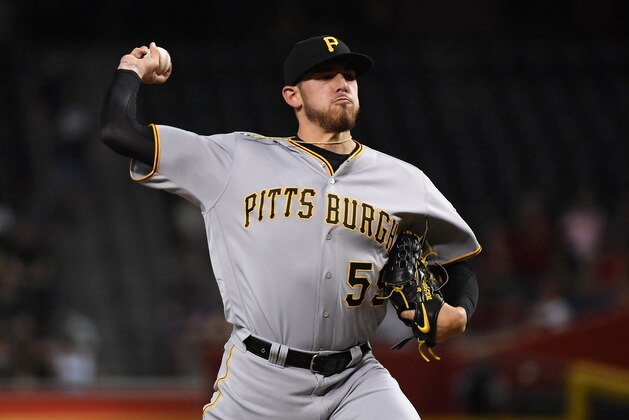 PHOENIX, AZ - JUNE 11:  Joe Musgrove #59 of the Pittsburgh Pirates delivers a pitch against the Arizona Diamondbacks at Chase Field on June 11, 2018 in Phoenix, Arizona.  (Photo by Norm Hall/Getty Images)