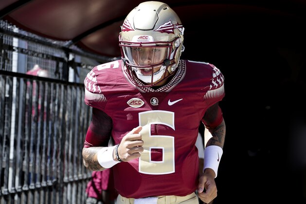 TALLAHASSEE, FL - OCTOBER 1: Quarterback Malik Henry #6 of the Florida State Seminoles before the game against the North Carolina Tar Heels at Doak Campbell Stadium on Bobby Bowden Field on October 1, 2016 in Tallahassee, Florida. North Carolina upset the 12th ranked Florida State 37 to 35. (Photo by Don Juan Moore/Getty Images)
