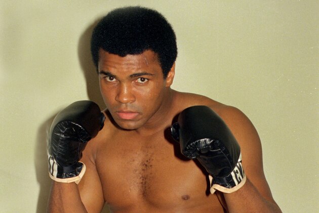 FILE - This is an Oct. 9, 1974, file photo showing Muhammad Ali.  He proclaimed himself The Greatest. He did it with wit and guile, boasts and taunts, in prose and rhyme, and always with a wink. (AP Photo/Ross D. Franklin, File)(AP Photo/FIle)
