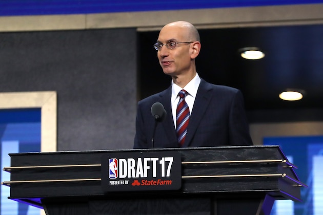 NEW YORK, NY - JUNE 22: NBA Commissioner Adam Silver speaks during the first round of the 2017 NBA Draft at Barclays Center on June 22, 2017 in New York City. NOTE TO USER: User expressly acknowledges and agrees that, by downloading and or using this photograph, User is consenting to the terms and conditions of the Getty Images License Agreement.  (Photo by Mike Stobe/Getty Images)