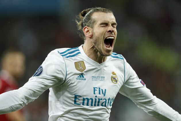 Gareth Bale of Real Madrid during the UEFA Champions League final between Real Madrid and Liverpool on May 26, 2018 at NSC Olimpiyskiy Stadium in Kyiv, Ukraine(Photo by VI Images via Getty Images) Gareth Bale of Real Madrid during the UEFA Champions League final between Real Madrid and Liverpool on May 26, 2018 at NSC Olimpiyskiy Stadium in Kyiv, Ukraine(Photo by VI Images via Getty Images)