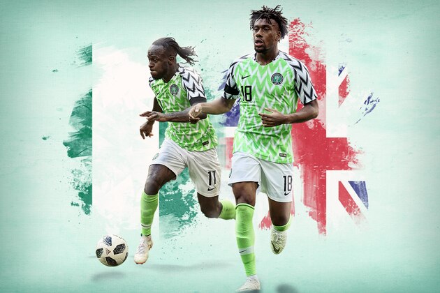 LONDON, UNITED KINGDOM - JUNE 2: Alex Iwobi of Nigeria during the  International Friendly match between England  v Nigeria  at the Wembley Stadium on June 2, 2018 in London United Kingdom (Photo by Erwin Spek/Soccrates/Getty Images)