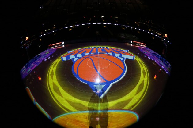 NEW YORK, NY - DECEMBER 4:  A general view of the New York Knicks logo before a game against the Sacramento Kings on December 4, 2016 at Madison Square Garden in New York City, New York. NOTE TO USER: User expressly acknowledges and agrees that, by downloading and/or using this photograph, user is consenting to the terms and conditions of the Getty Images License Agreement. Mandatory Copyright Notice: Copyright 2016 NBAE (Photo by Nathaniel S. Butler/NBAE via Getty Images)
