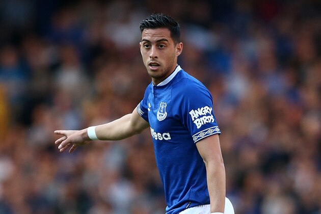 LIVERPOOL, ENGLAND - MAY 05:  Ramiro Funes Mori of Everton during the Premier League match between Everton and Southampton at Goodison Park on May 5, 2018 in Liverpool, England.  (Photo by Jan Kruger/Getty Images)