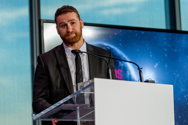 NEW YORK, NY - JULY 26:  Sami Zayn presents Courageous Use of Sport award, presented by WWE during the Beyond Sport Global Awards on July 26, 2017 in New York City.  (Photo by Roy Rochlin/Getty Images)