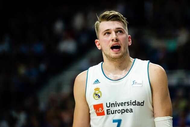 MADRID, SPAIN - JUNE 13: Luka Doncic, #7 guard of Real Madrid during the Liga Endesa game between Real Madrid and Kirolbet Baskonia at Wizink Center on June 13, 2018 in Madrid, Spain. (Photo by Sonia Canada/Getty Images)