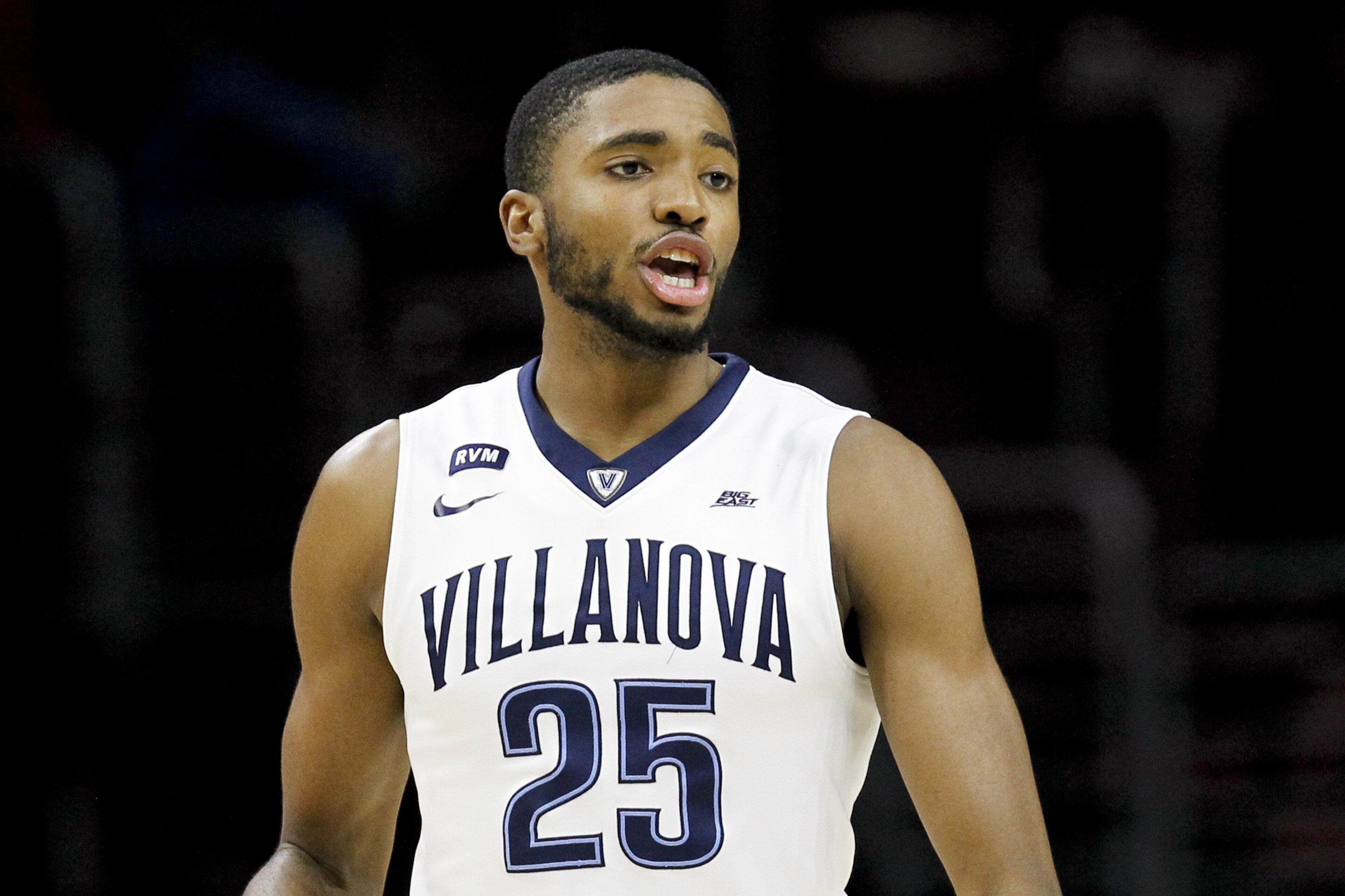 Villanova guard Mikal Bridges (25) in action during an NCAA college basketball game against Providence, Tuesday, Jan. 23, 2018, in Philadelphia. (AP Photo/Laurence Kesterson)