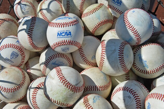 Omaha, NE - JUNE 28:  A general view of NCAA baseballs prior to game two of the College World Series Championship Series between the Arizona Wildcats and the Coastal Carolina Chanticleers on June 28, 2016 at TD Ameritrade Park in Omaha, Nebraska.  (Photo by Peter Aiken/Getty Images)